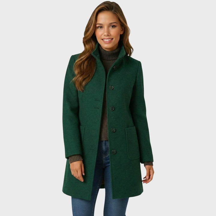 Aveline | Heathered Longline Wool Coat for Women