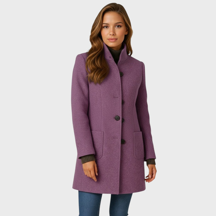 Aveline | Heathered Longline Wool Coat for Women