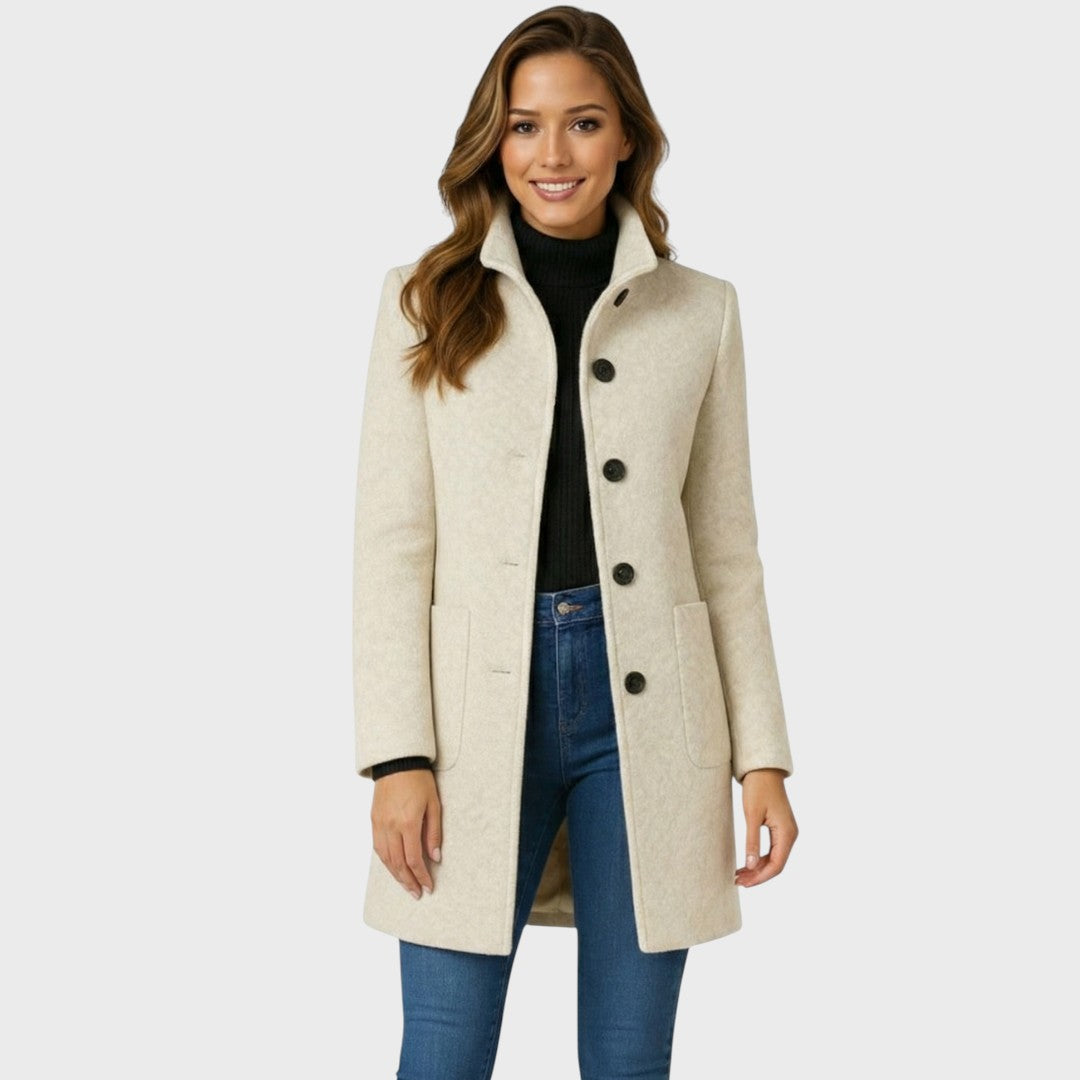 Aveline | Heathered Longline Wool Coat for Women