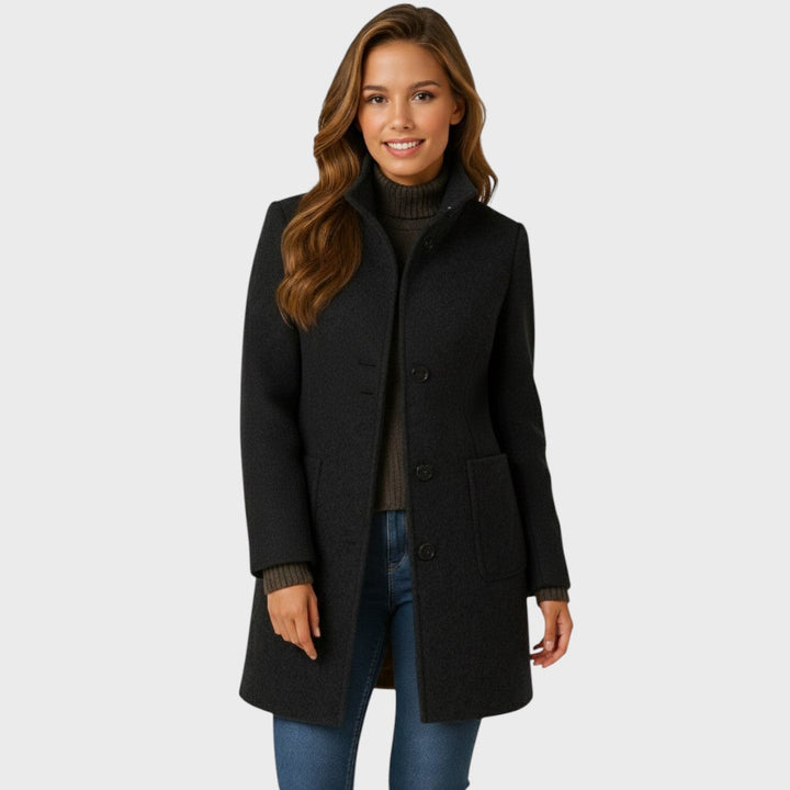 Aveline | Heathered Longline Wool Coat for Women