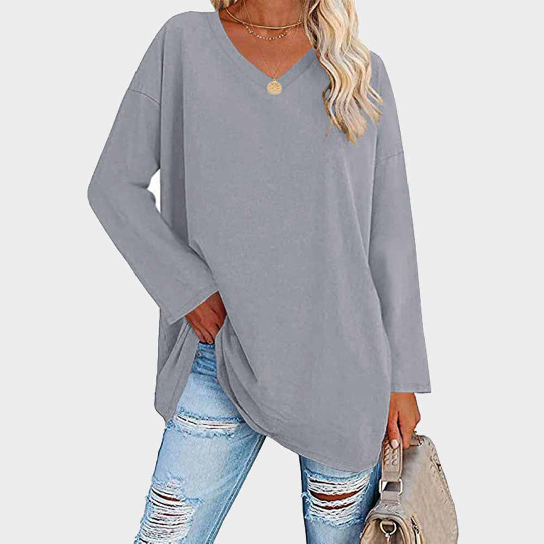 Adeline | Buttery V Neck Long Sleeve Top for Women