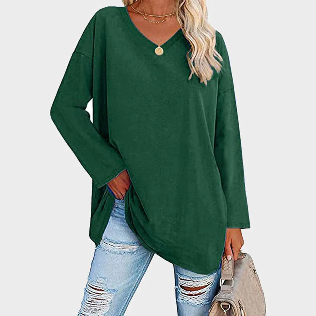 Adeline | Buttery V Neck Long Sleeve Top for Women
