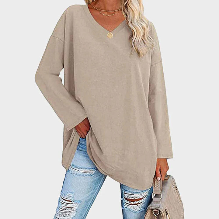 Adeline | Buttery V Neck Long Sleeve Top for Women