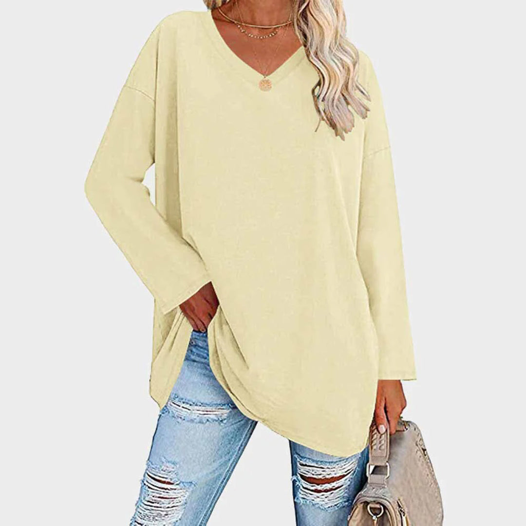 Adeline | Buttery V Neck Long Sleeve Top for Women