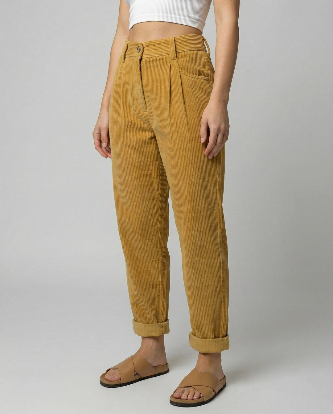 Emerson | Stout Elastic Waist Corduroy Pants for Women
