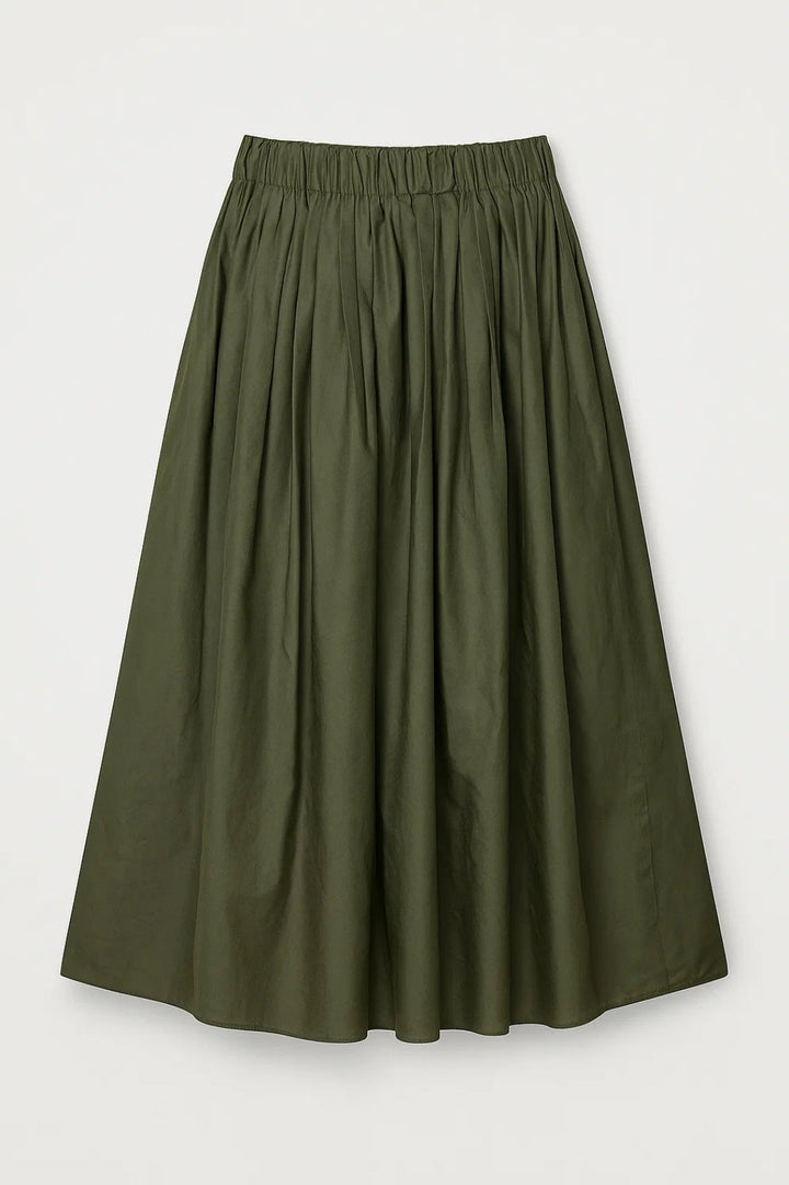Rowena | Billowy Pleated A Line Midi Skirt for Women