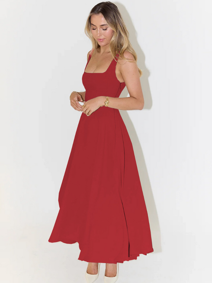 Iseult | Unhurried Square Neck Flared Midi Dress for Women