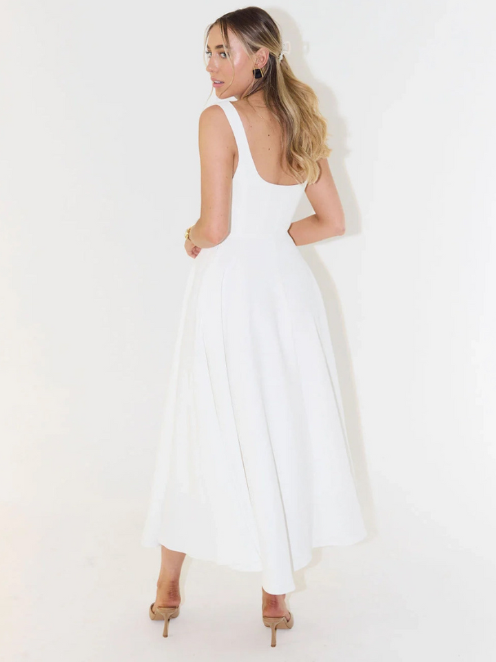 Iseult | Unhurried Square Neck Flared Midi Dress for Women