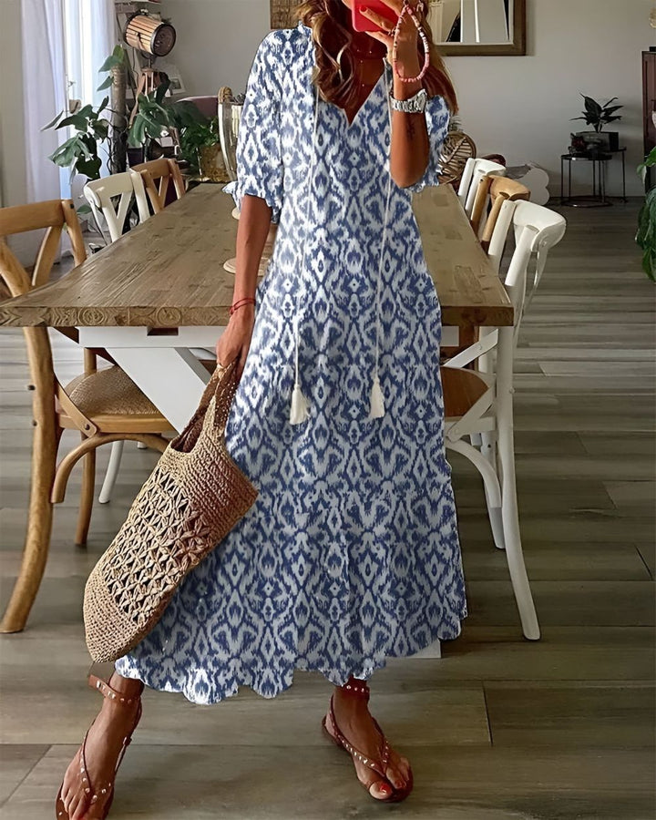 Lucile | Painterly Printed Maxi Dress for Women