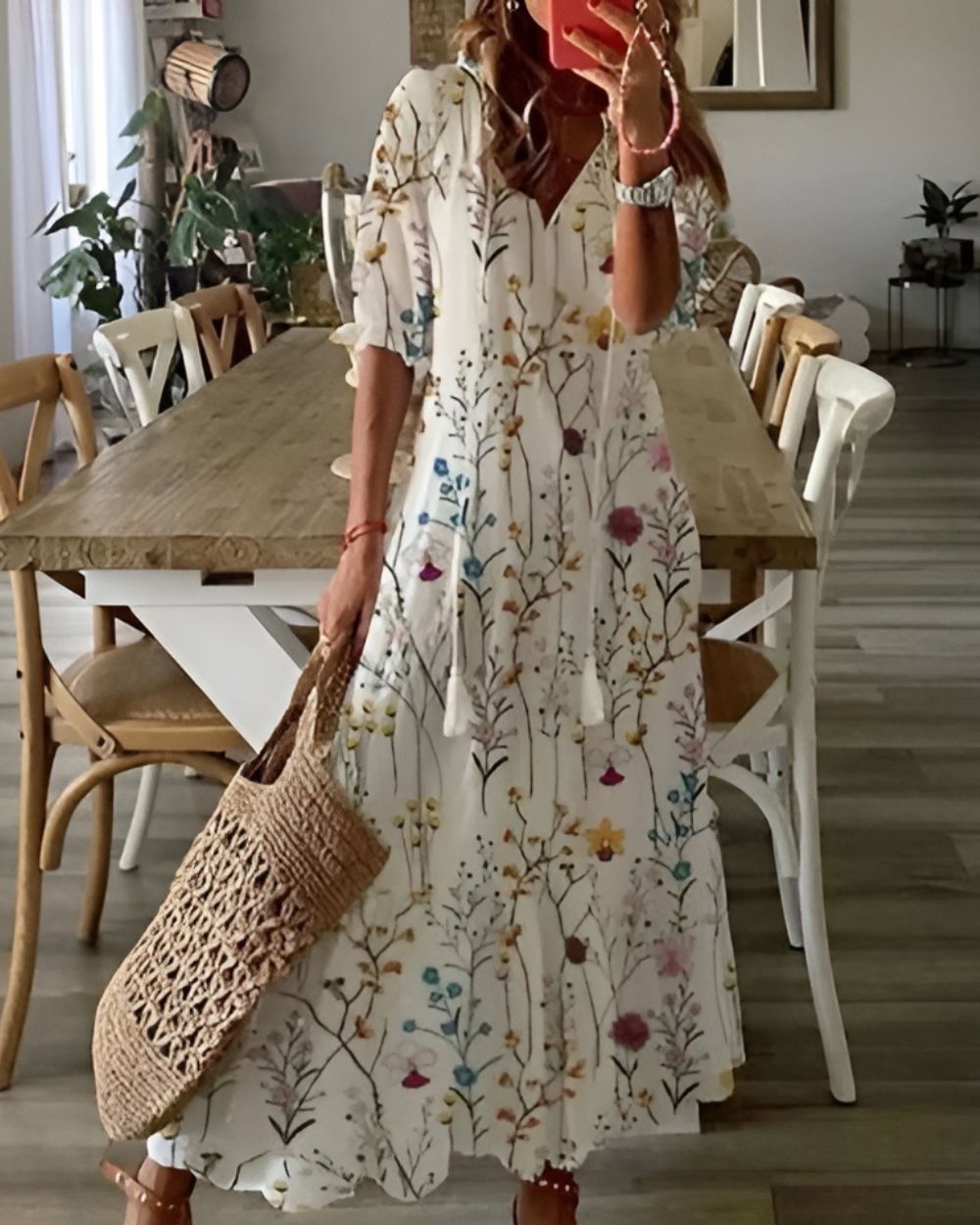 Lucile | Painterly Printed Maxi Dress for Women