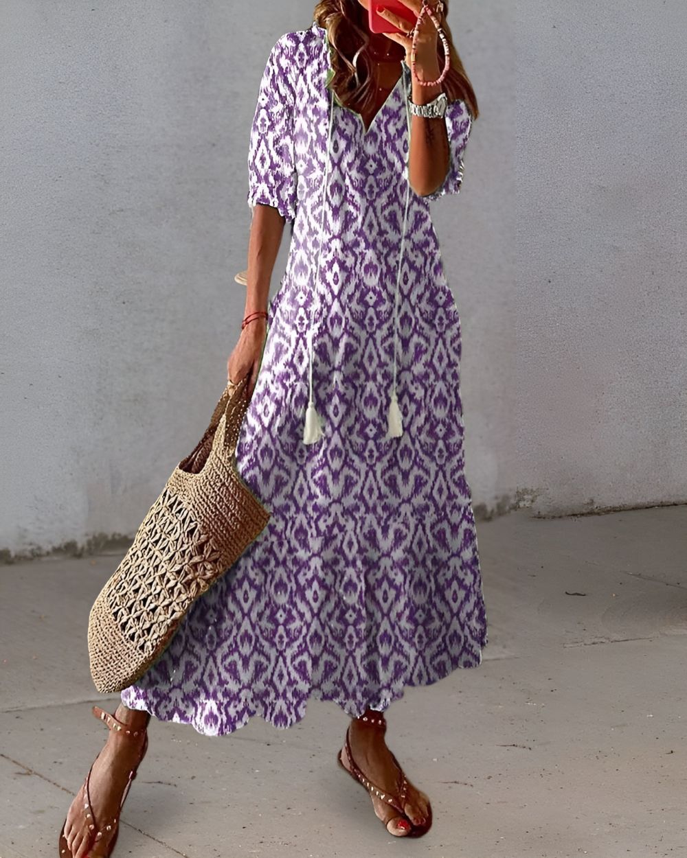 Lucile | Painterly Printed Maxi Dress for Women