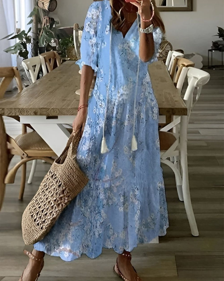 Lucile | Painterly Printed Maxi Dress for Women