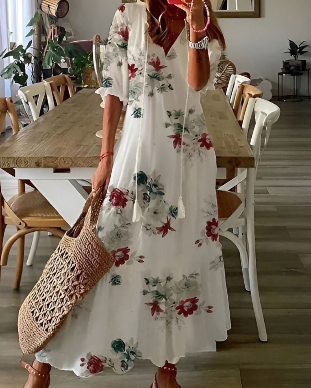 Lucile | Painterly Printed Maxi Dress for Women
