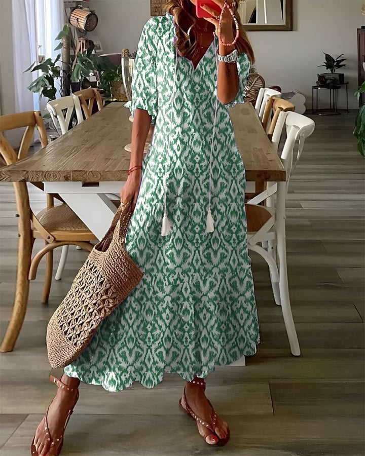 Lucile | Painterly Printed Maxi Dress for Women