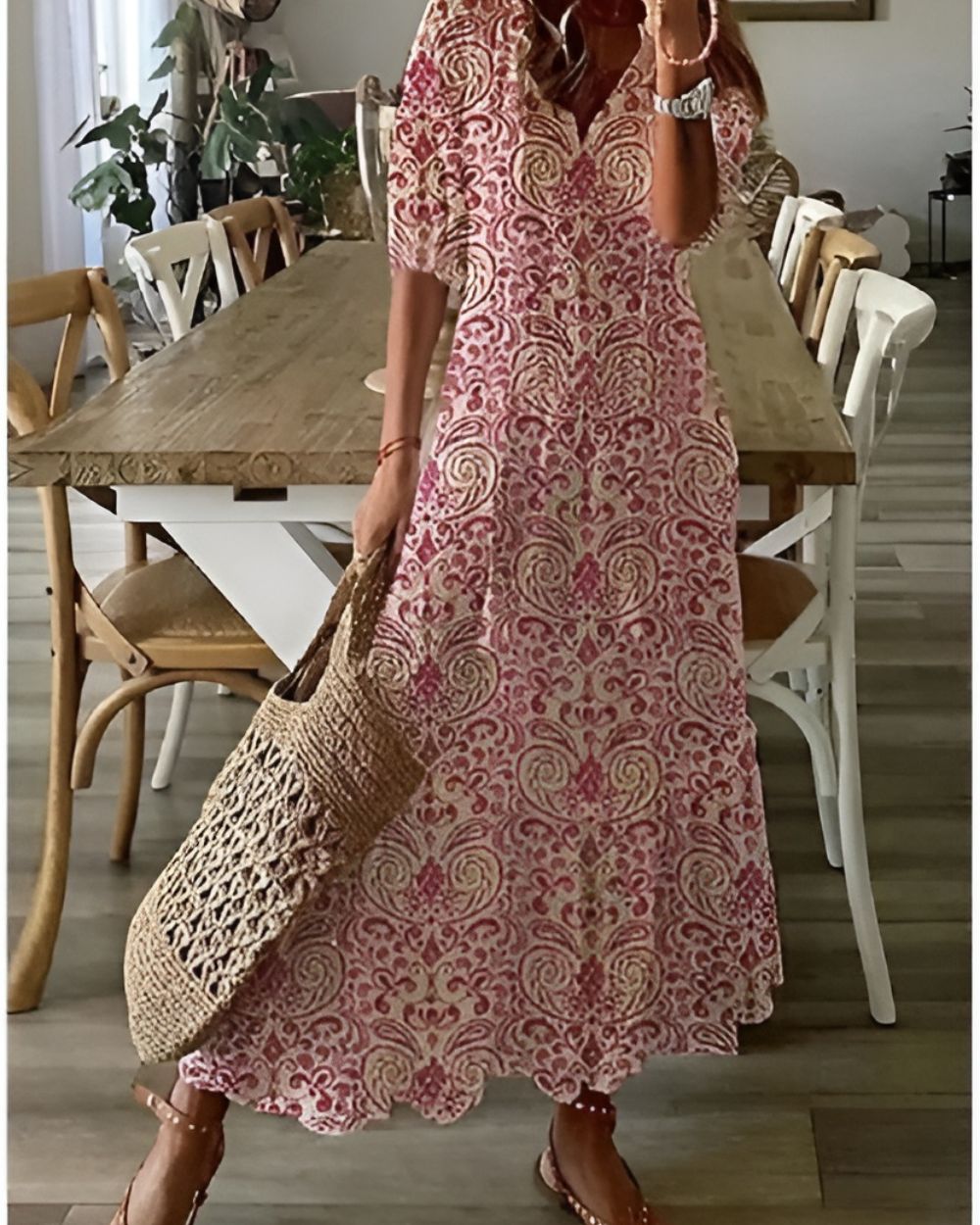Lucile | Painterly Printed Maxi Dress for Women