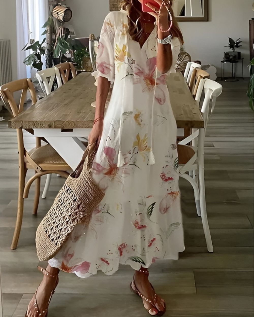 Lucile | Painterly Printed Maxi Dress for Women