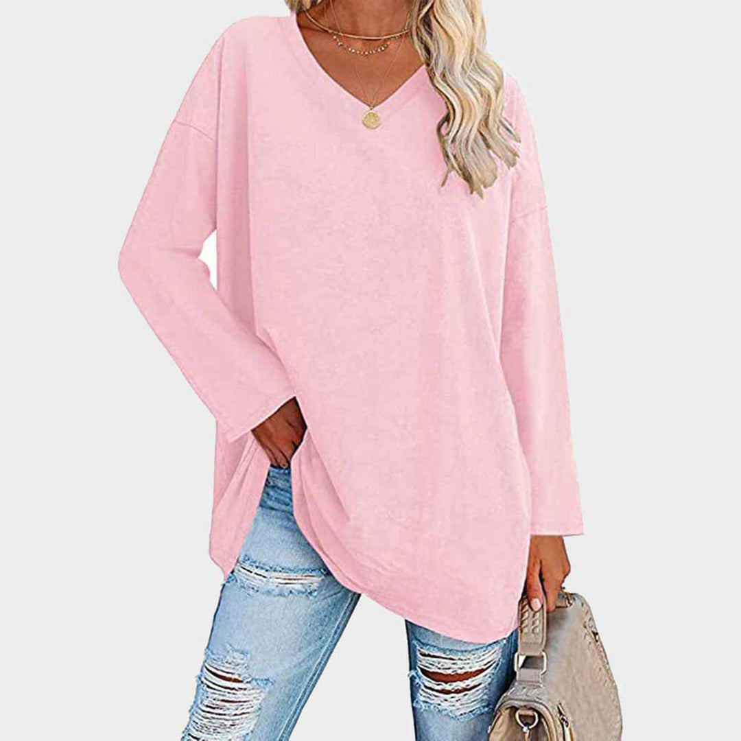 Adeline | Buttery V Neck Long Sleeve Top for Women