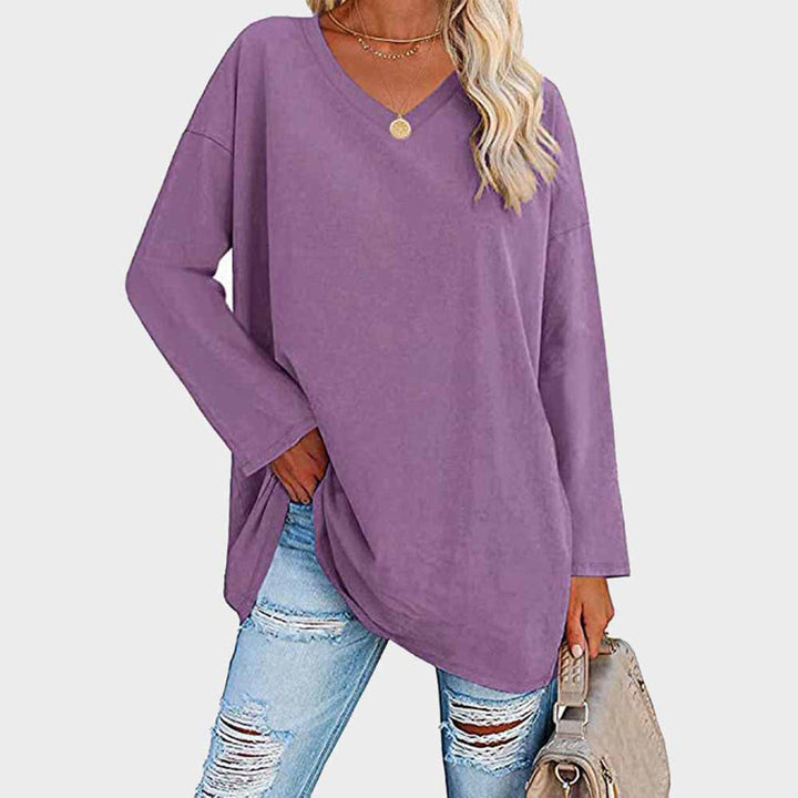 Adeline | Buttery V Neck Long Sleeve Top for Women