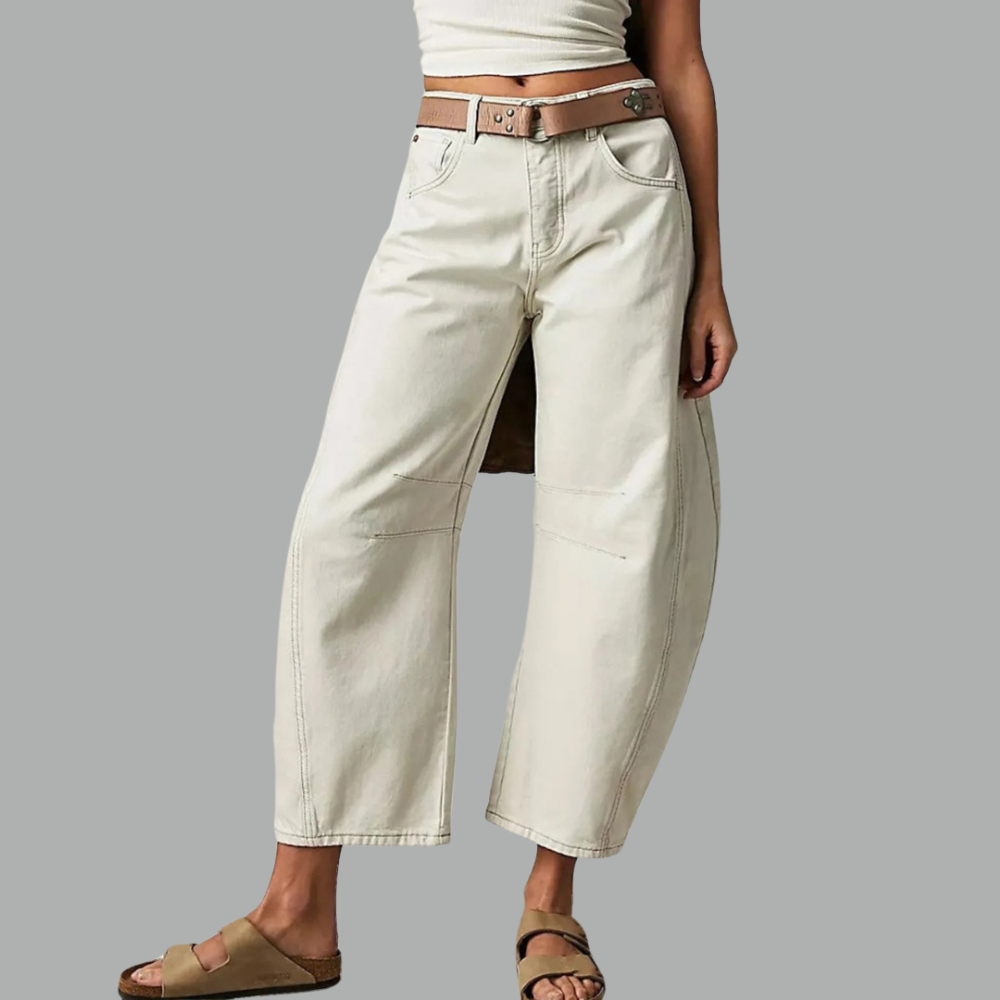 Solene | Fluent Barrel Leg Wide Jeans for Women