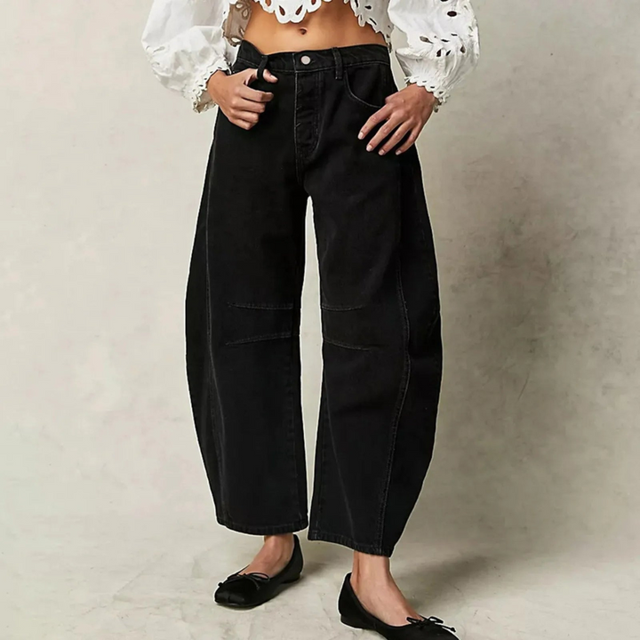 Mirabelle | Sculptural Curved Barrel Leg Jeans for Women