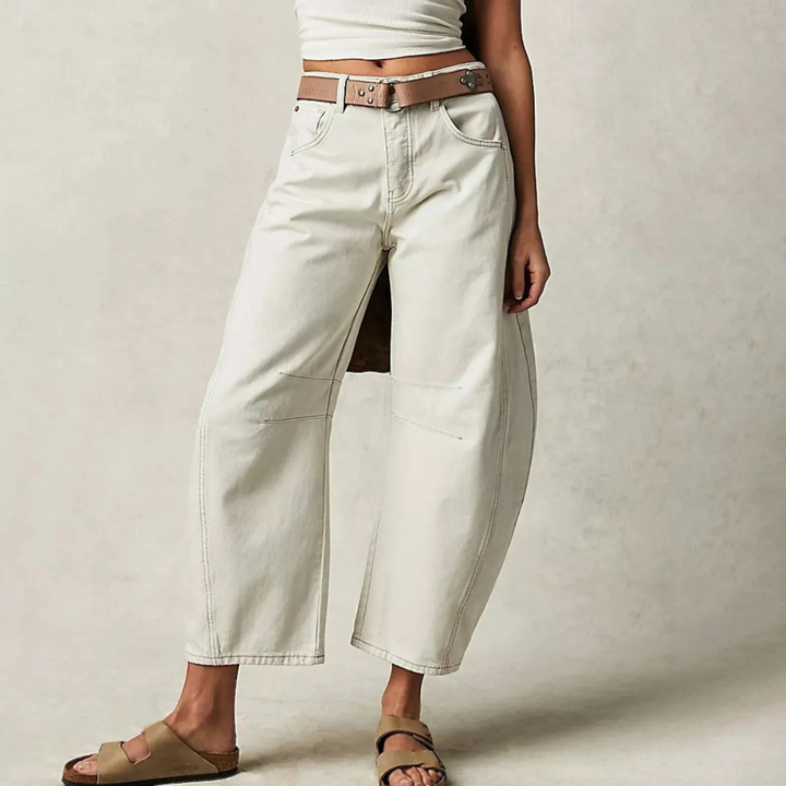 Mirabelle | Sculptural Curved Barrel Leg Jeans for Women