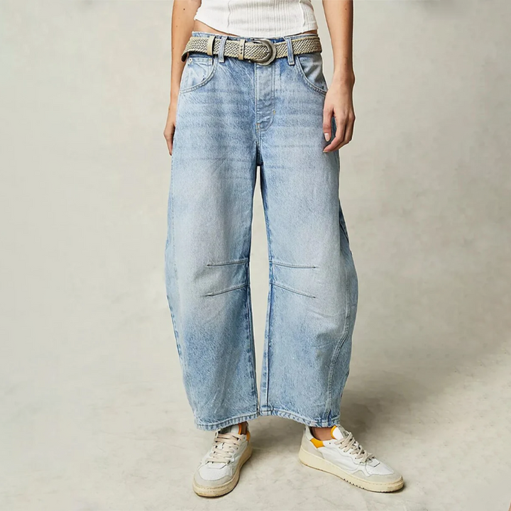 Mirabelle | Sculptural Curved Barrel Leg Jeans for Women