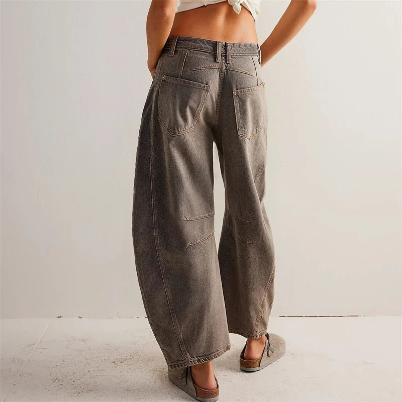 Solene | Fluent Barrel Leg Wide Jeans for Women