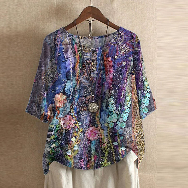 Adelaide | Storied Button Detail Retro Blouse for Women