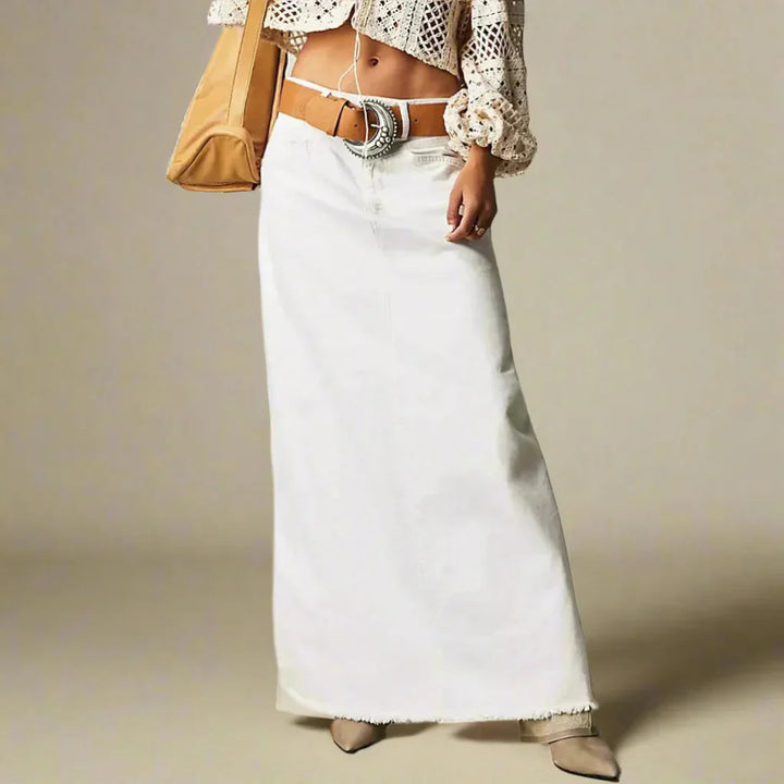 Georgina | Slinky High Waist Denim Skirt for Women