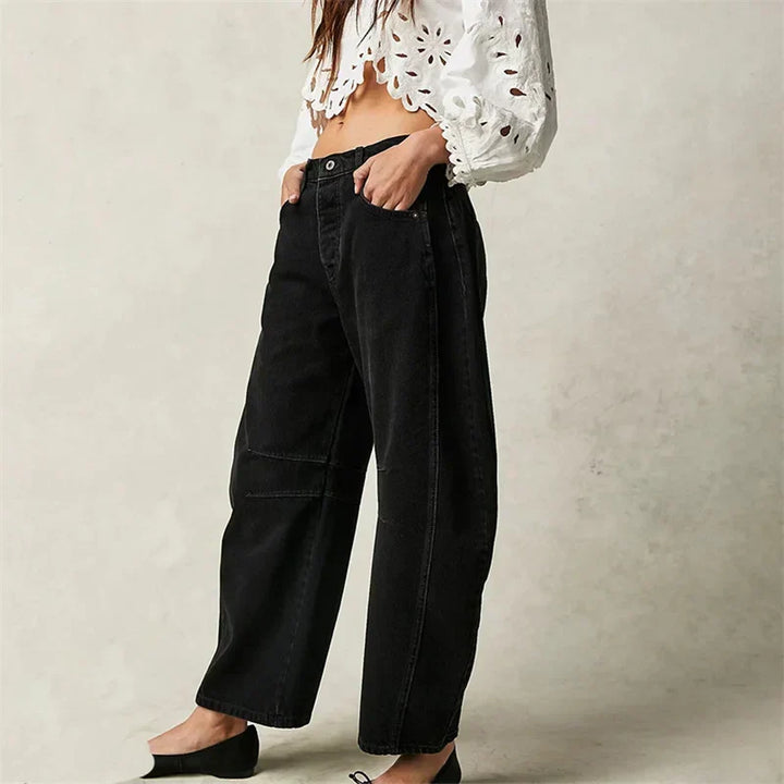 Solene | Fluent Barrel Leg Wide Jeans for Women
