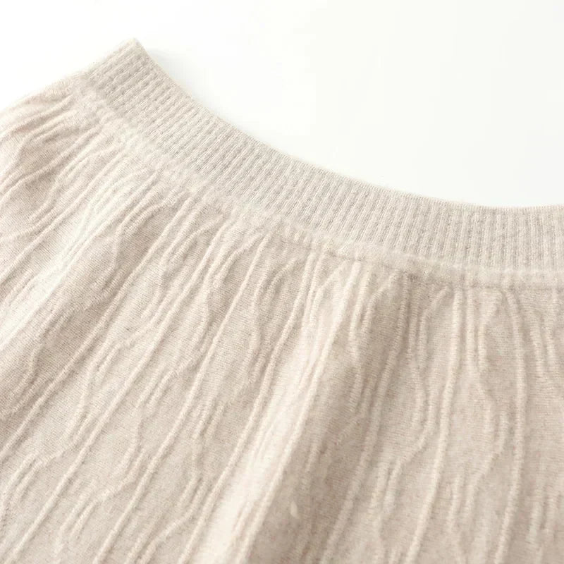 Philippa | Feathered Knit Midi Skirt for Women