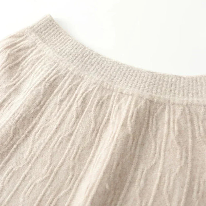 Philippa | Feathered Knit Midi Skirt for Women