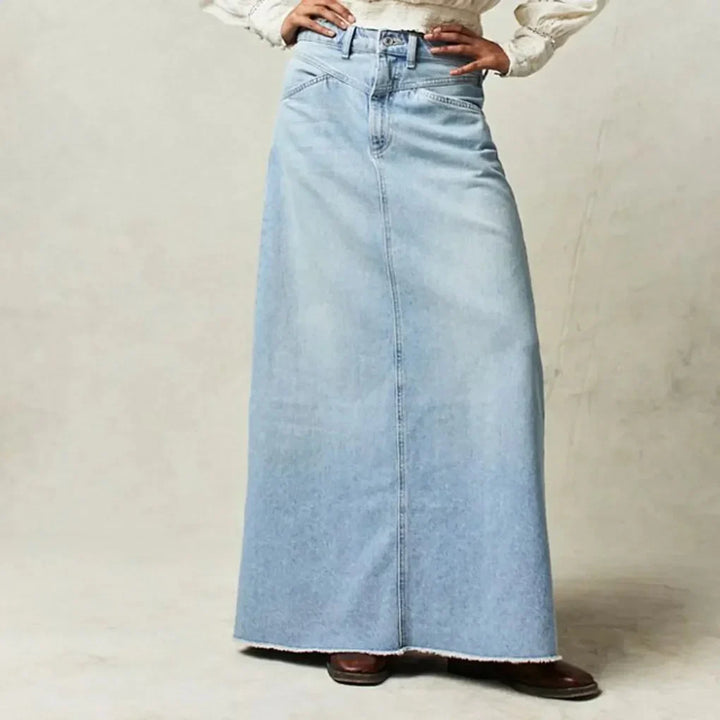 Georgina | Slinky High Waist Denim Skirt for Women