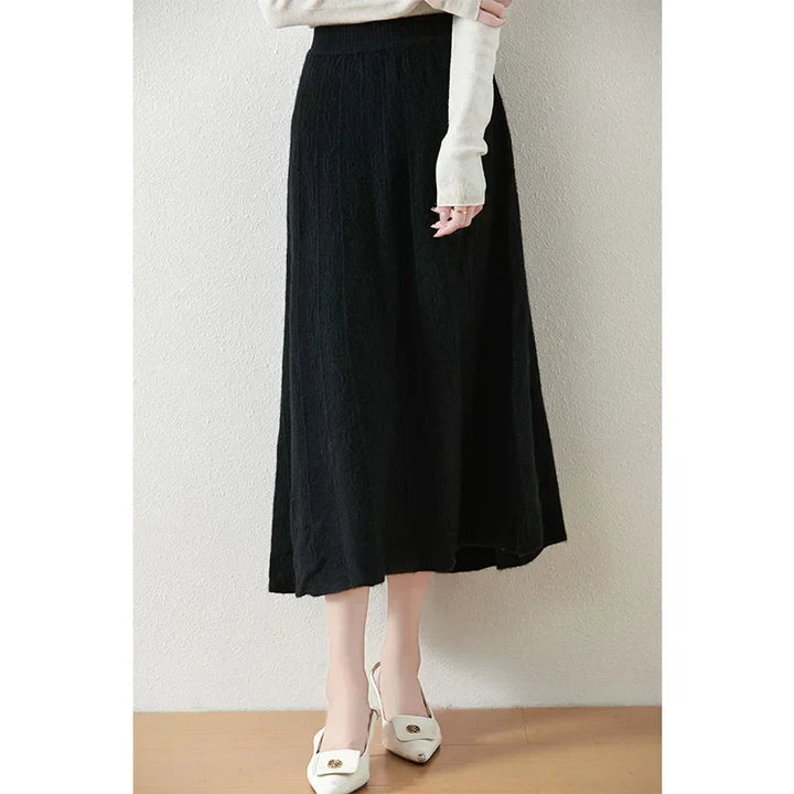 Philippa | Feathered Knit Midi Skirt for Women
