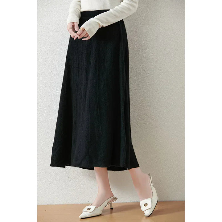 Philippa | Feathered Knit Midi Skirt for Women