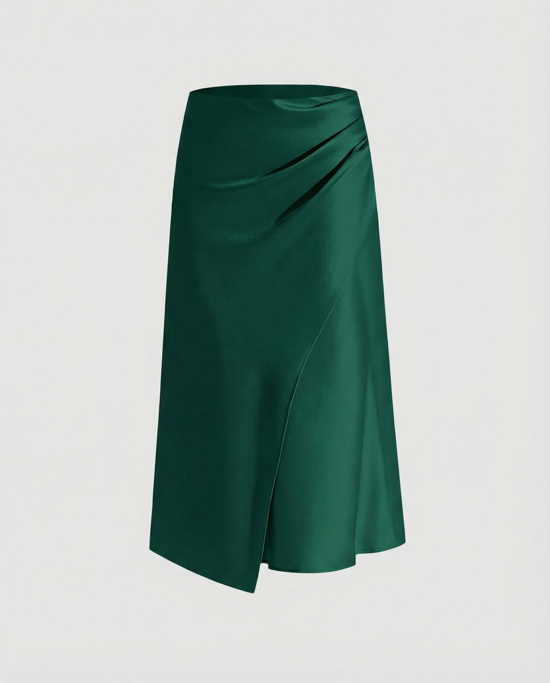 Isabeau | Ribboned Satin Wrap Midi Skirt for Women