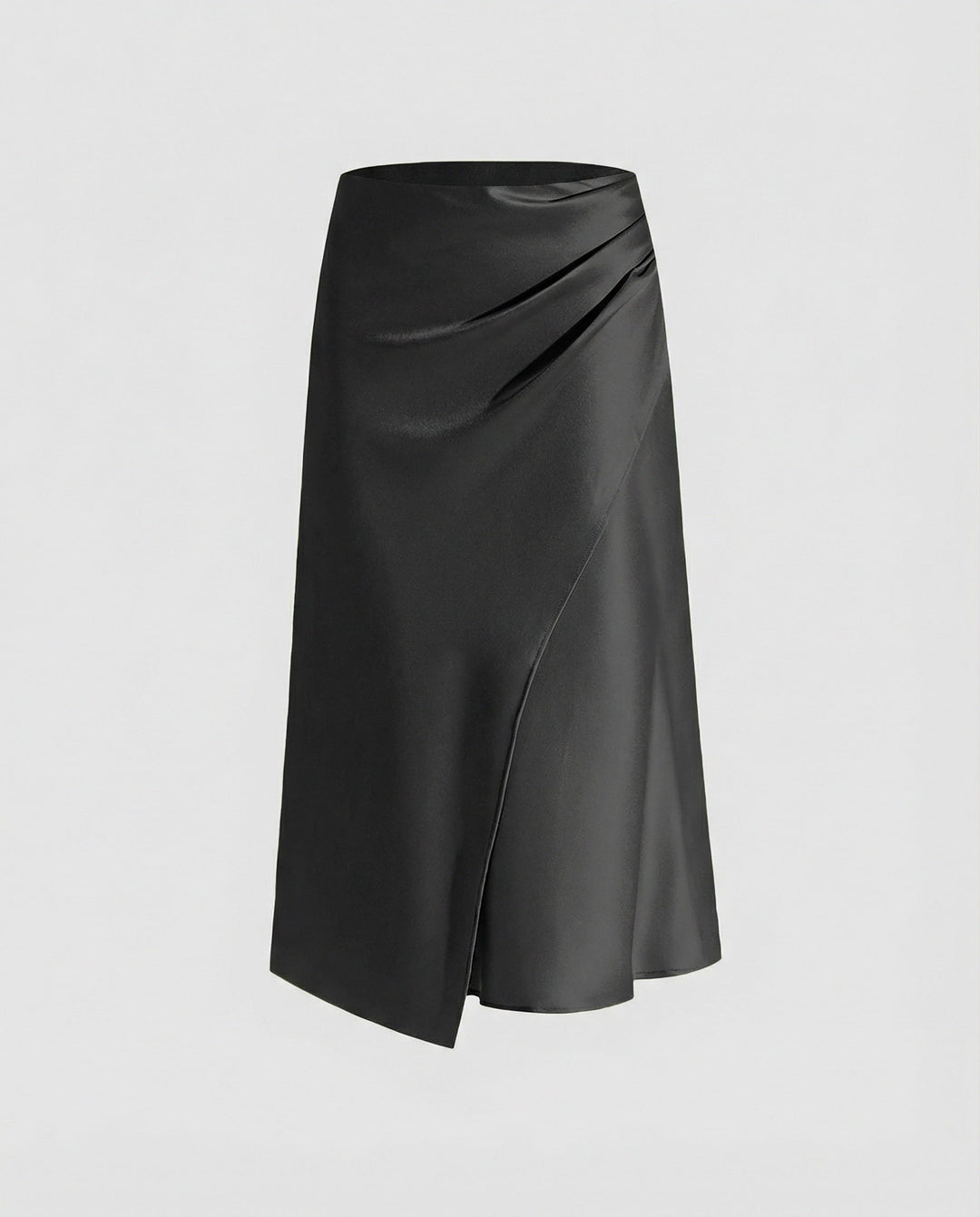 Isabeau | Ribboned Satin Wrap Midi Skirt for Women