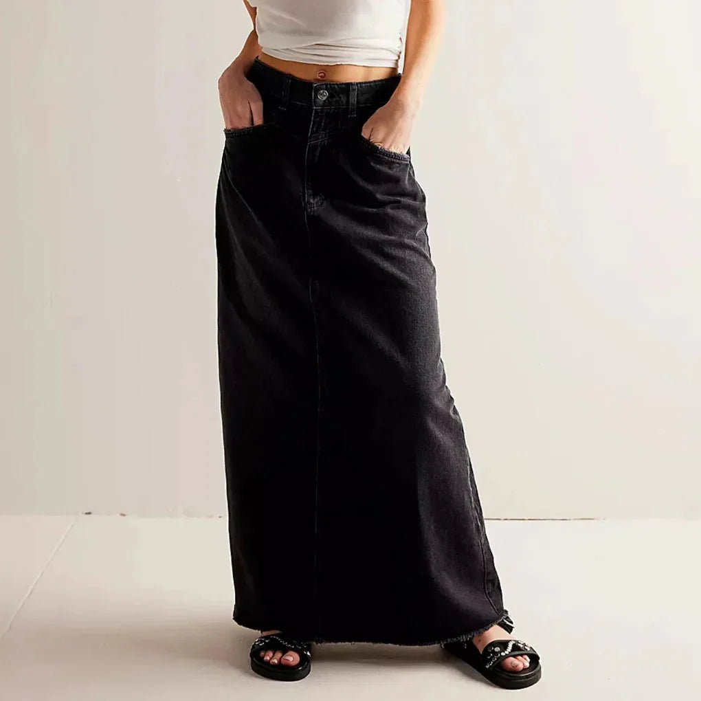 Georgina | Slinky High Waist Denim Skirt for Women
