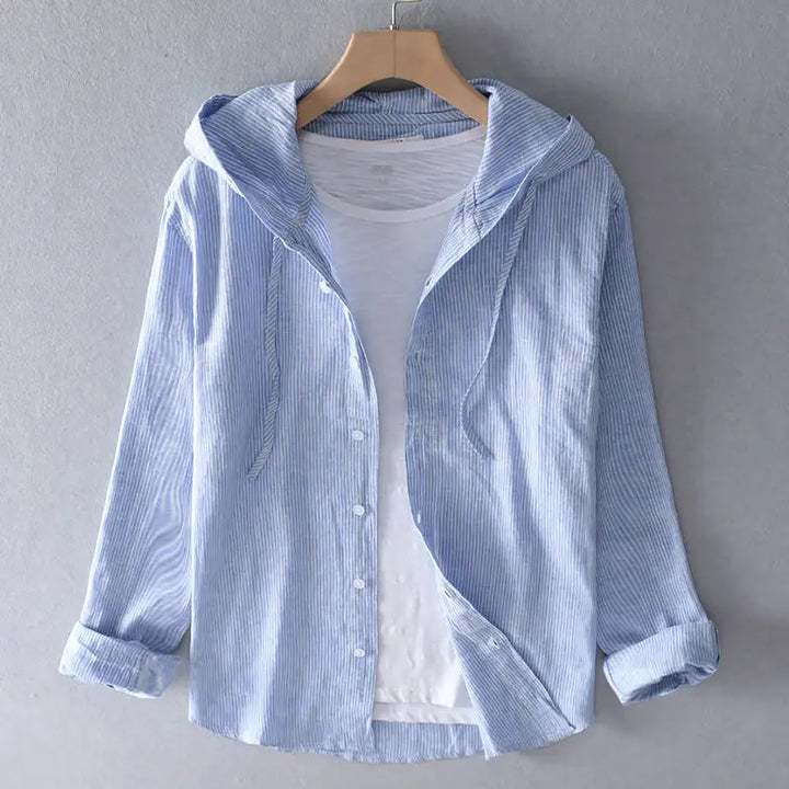 Fabienne | Sueded Washed Hooded Overshirt for Women