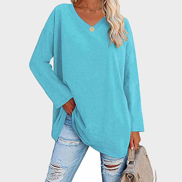 Adeline | Buttery V Neck Long Sleeve Top for Women