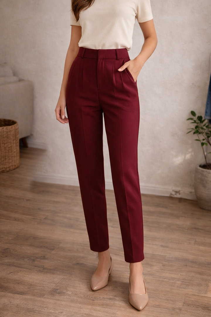 Almira | Seamed High Waist Tailored Pants for Women