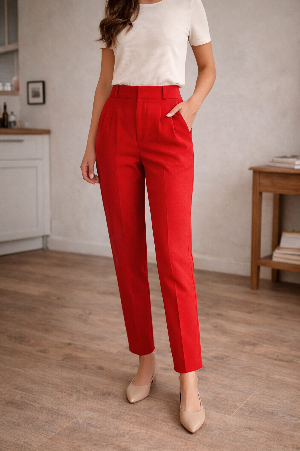 Almira | Seamed High Waist Tailored Pants for Women