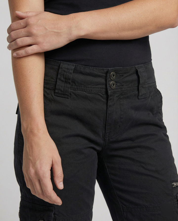 Kensington | Rugged Black Cargo Pants for Women