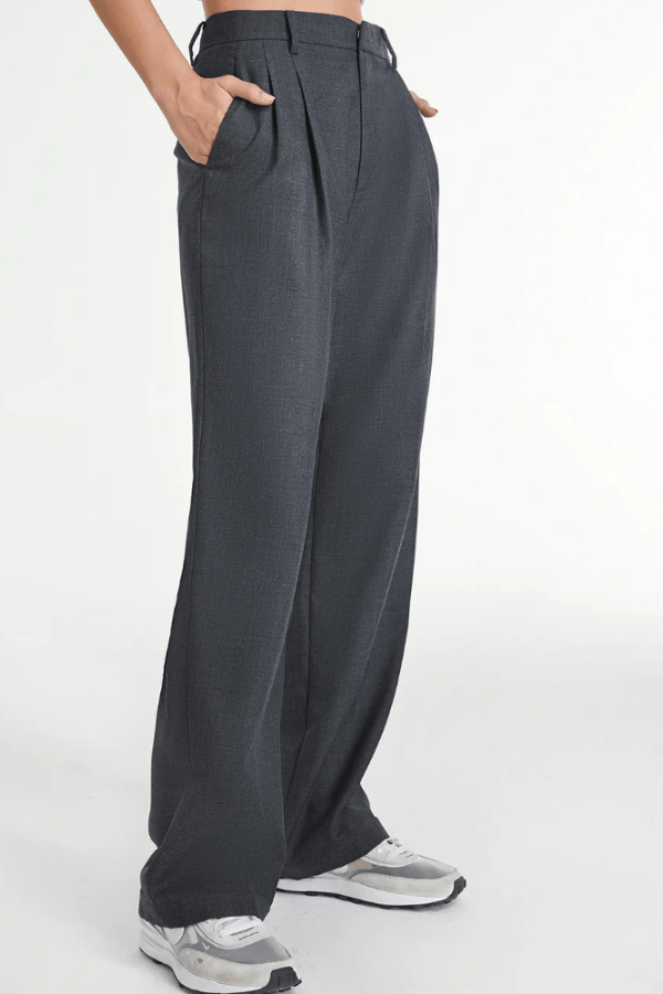 Eugenie | Creased Pleated Straight Leg Pants for Women