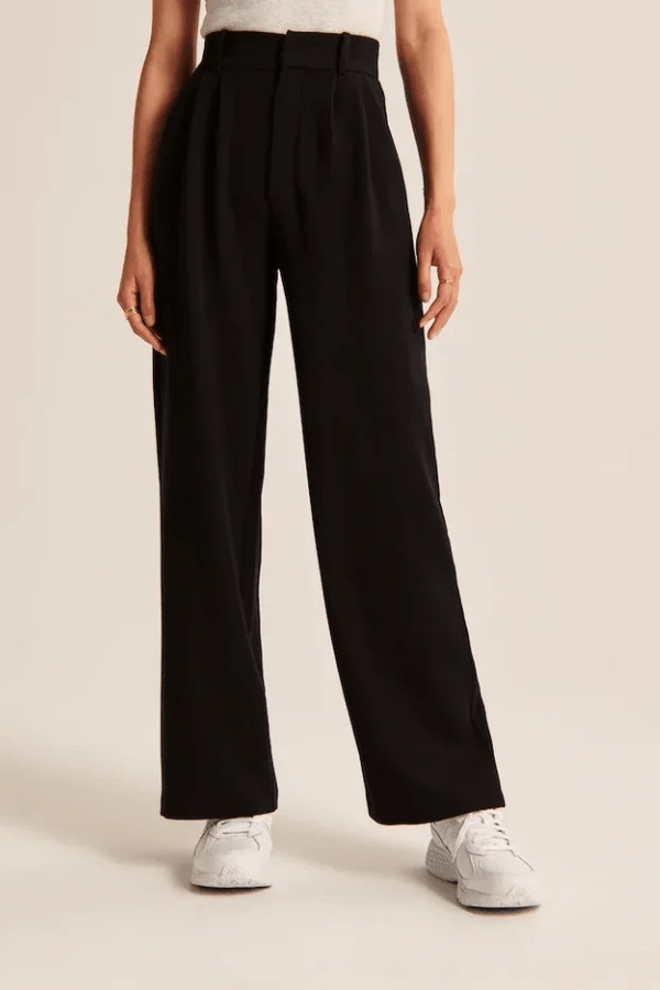 Eugenie | Creased Pleated Straight Leg Pants for Women