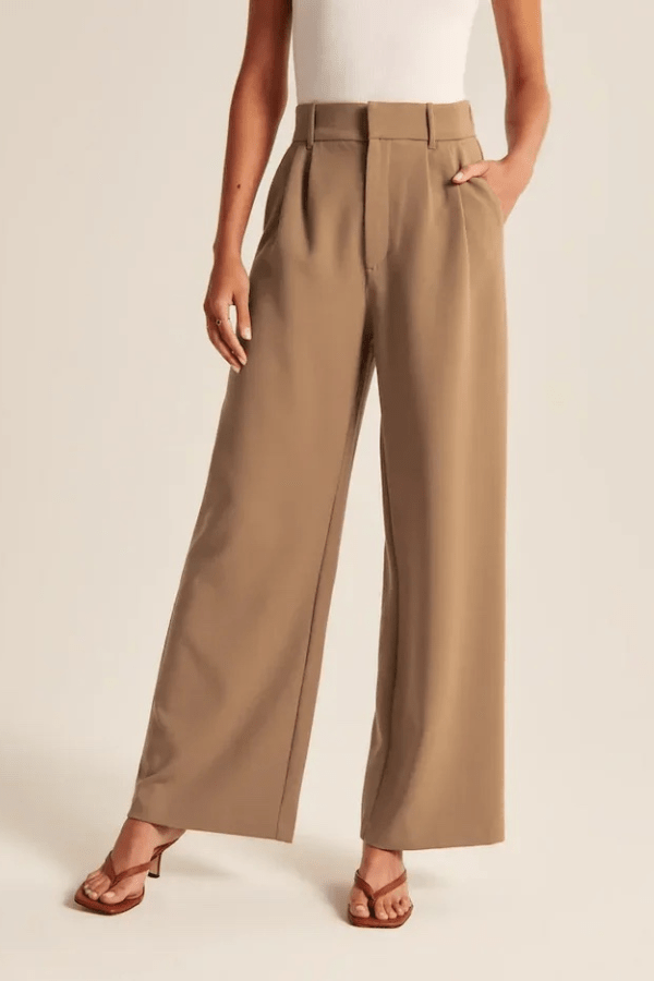 Eugenie | Creased Pleated Straight Leg Pants for Women