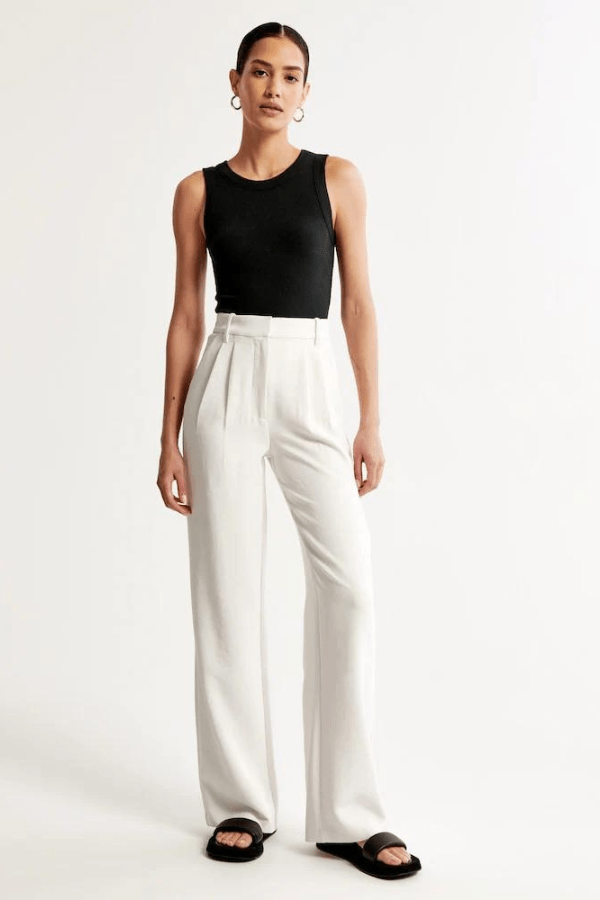 Eugenie | Creased Pleated Straight Leg Pants for Women