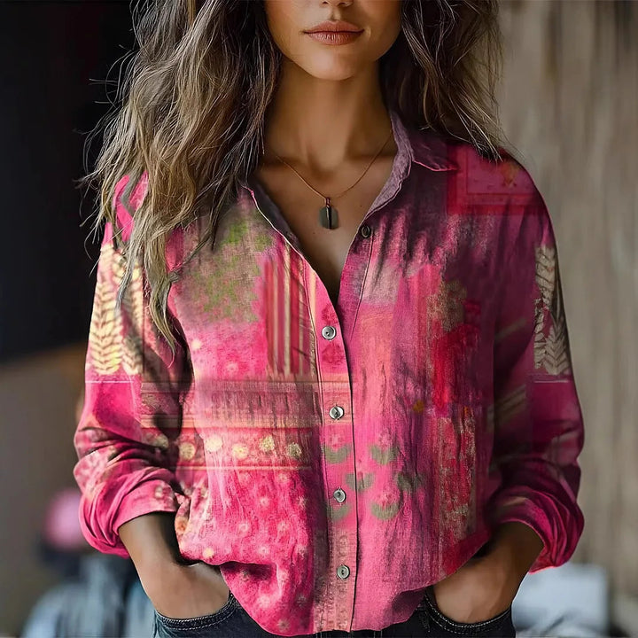 Bonnie | Nostalgic Vintage Floral Button Down Shirt for Women