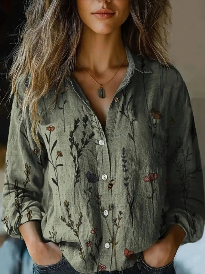 Bonnie | Nostalgic Vintage Floral Button Down Shirt for Women