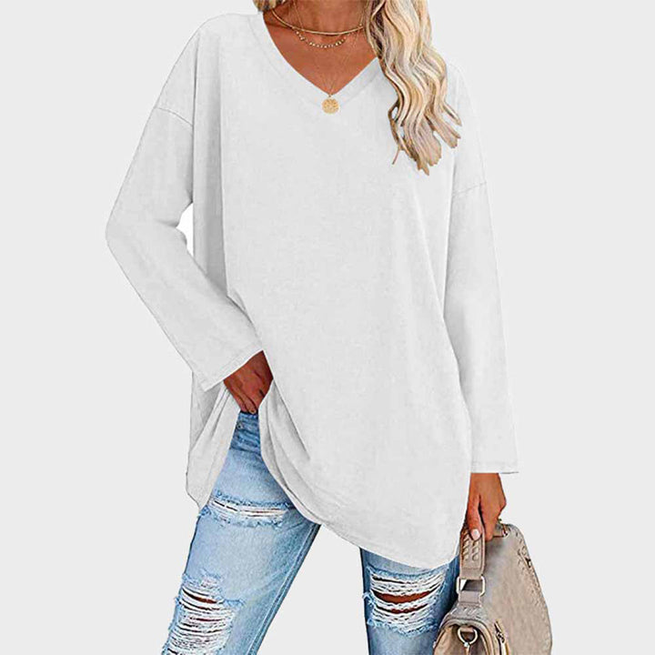 Adeline | Buttery V Neck Long Sleeve Top for Women